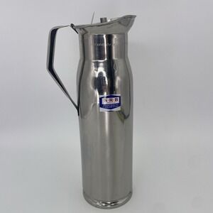 Vintage S.R.B. Stainless Steel Tall 24oz Creamer/ Water Pitcher Flip Lid 9" Tall